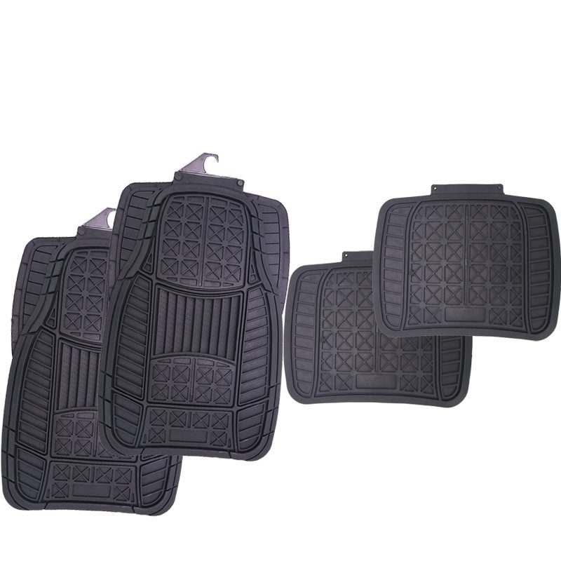 Factory supply high quality pvc floor mat black 4 pieces pvc rubber mat