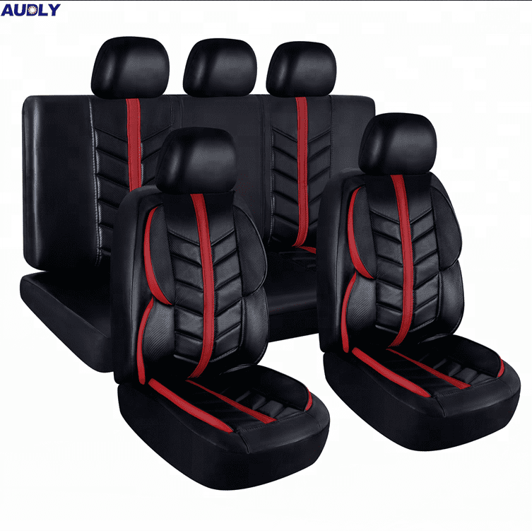 Universal High Quality 5D Fashionable Car Seat Covers PU Leather for 11pcs Universal Car Seat Cover