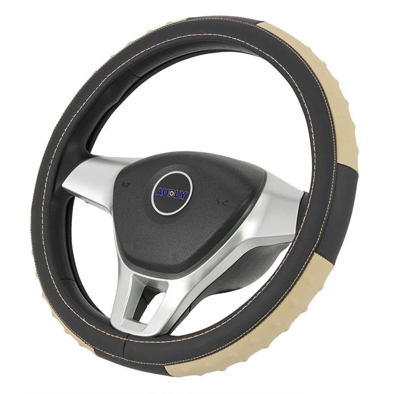 New fashion non-slip sports feel carbon fiber PU PVC all season leather car steering wheel cover