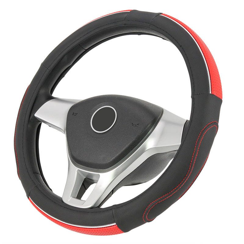 Hot sales PU Leather Car Steering Wheel Cover Non-Slip without inner ring For Auto Decoration 15" Car Interior Accessories