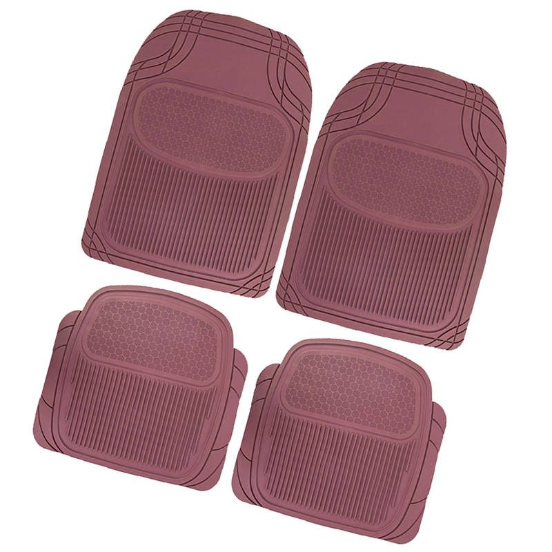 car accessories maroon anti skid car mats 4 pieces universal floor mat