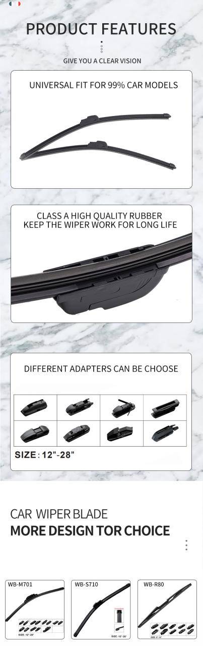 Car pbt multi function wiper blade plastic windshield car wiper blade cover