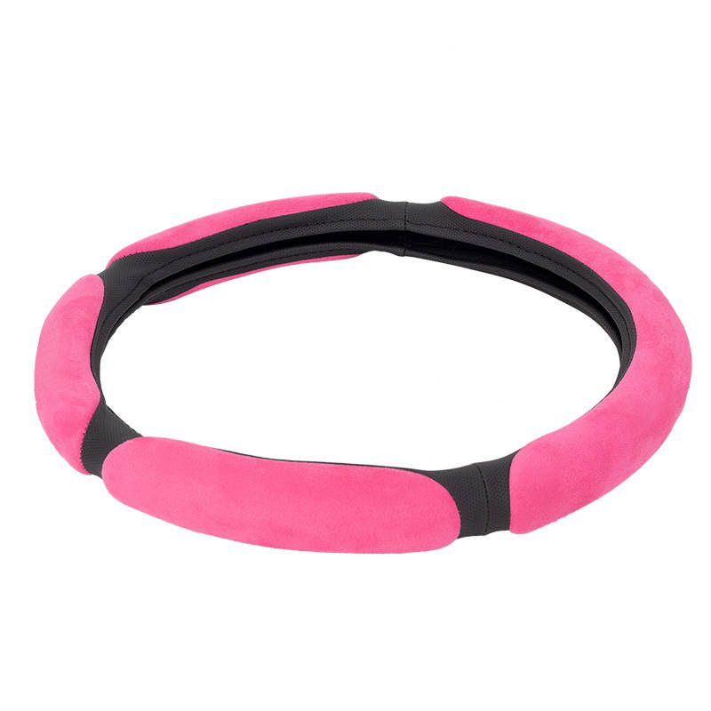 Pink Car Truck Steering Wheel Cover Adapt for 90% Car Models 3-spoke Wheel Universal Soft for Protection Handmade