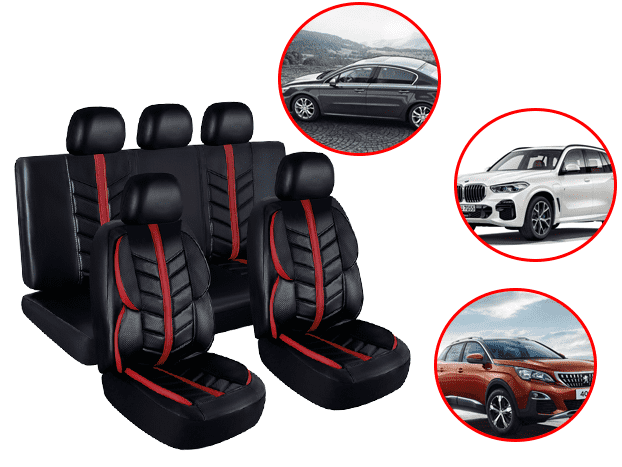 Automotive Car Seat Covers with Faux Waterproof 9pcs Leather car seat cover