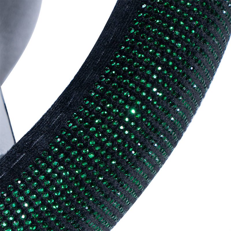 Glitter diamond green wholesale forro del volante  diamante del brillo car winter products car winter products