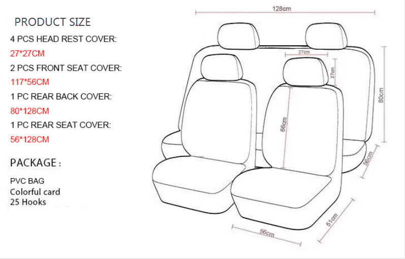 Durable comfortable full set universal car seat cover new