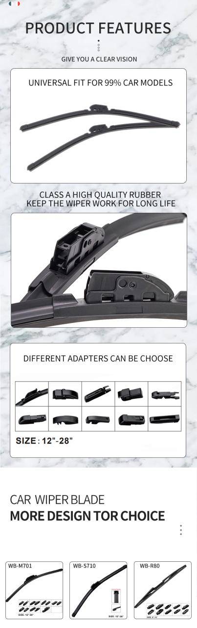 hot sale with competitive price  silicon front wiper blade universal  multi-functional with 10 adaptors