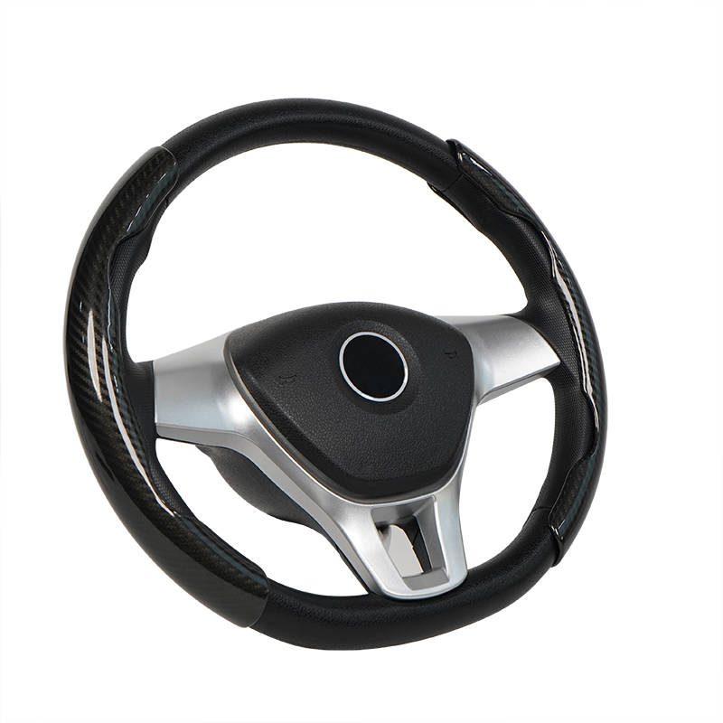 Carbon fiber car steering wheel cover auto size universal custom 36cm  car steering wheel cover