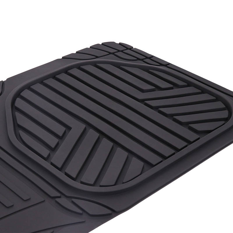 3Pcs Car Floor Mat Front & Rear Liner Waterproof All Weather Universal Mat Black