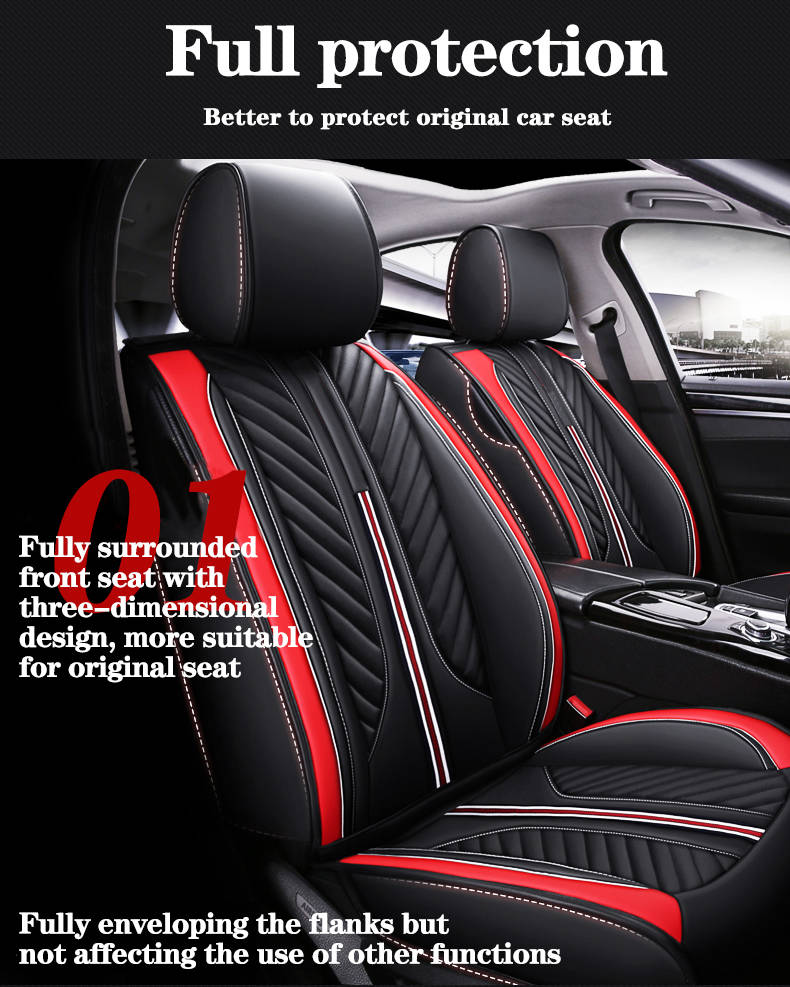 Full set PU leather durable universal size car seat cushions