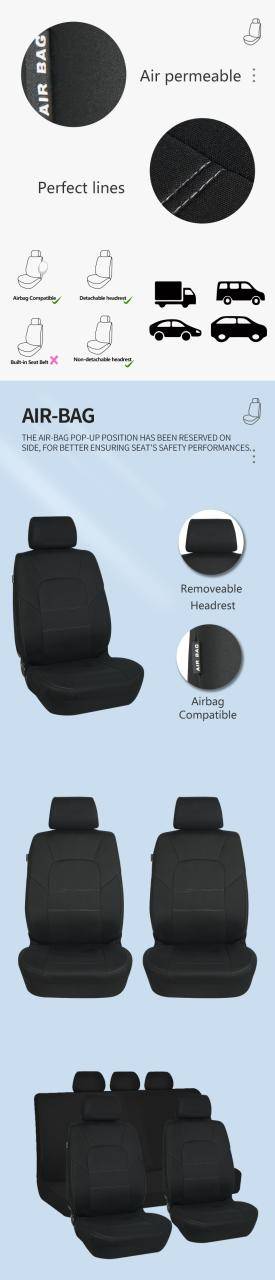 Comfortable Universal Car Accessories Seat Cover Black hot selling Car Seat cover