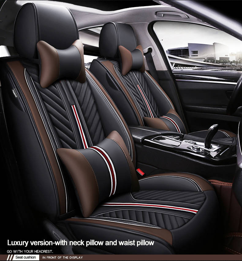 Hot selling full set leather car seat cover with cushion