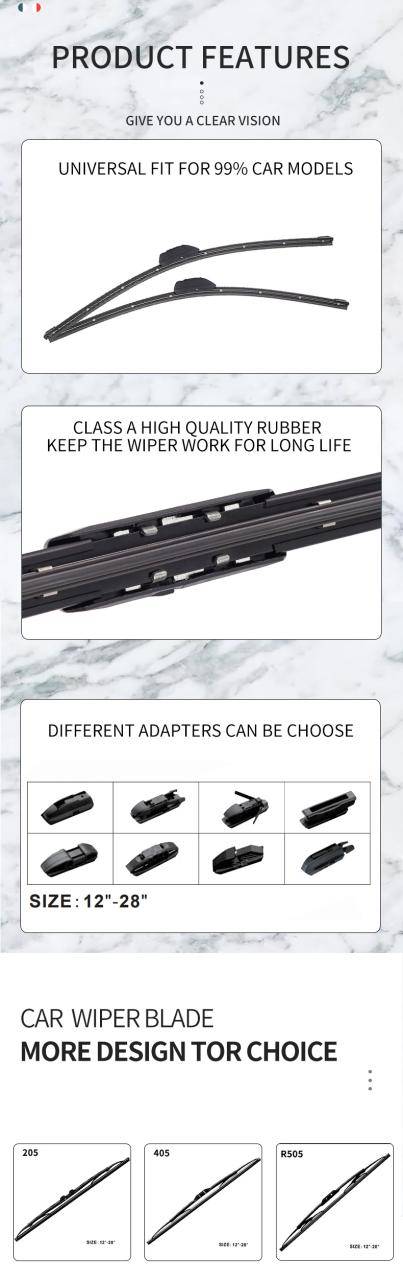 Custom car wiper universal car windshield wiper brush soft car windshield wiper blade