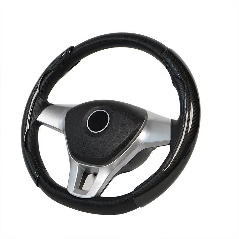 Carbon fiber car steering wheel cover auto size universal custom 36cm  car steering wheel cover