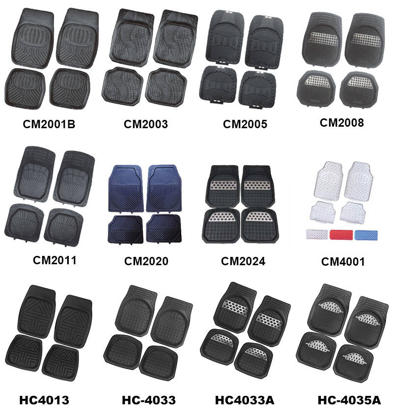 Hot Sale 4 Pieces Heavy Duty PVC Rubber custom floor car mat