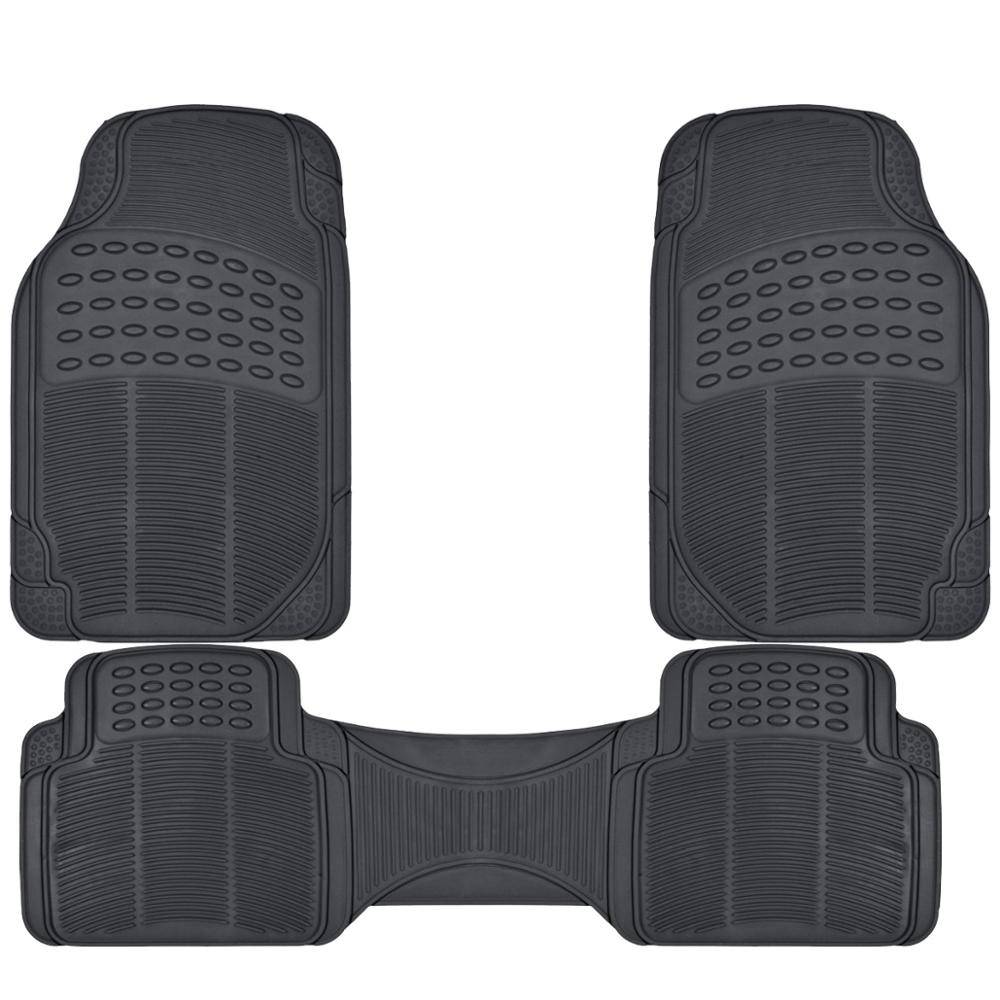 Popular Car Floor Mat Universal Non Skid PVC 3Pcs Waterproof Full Sets Black Car Mats