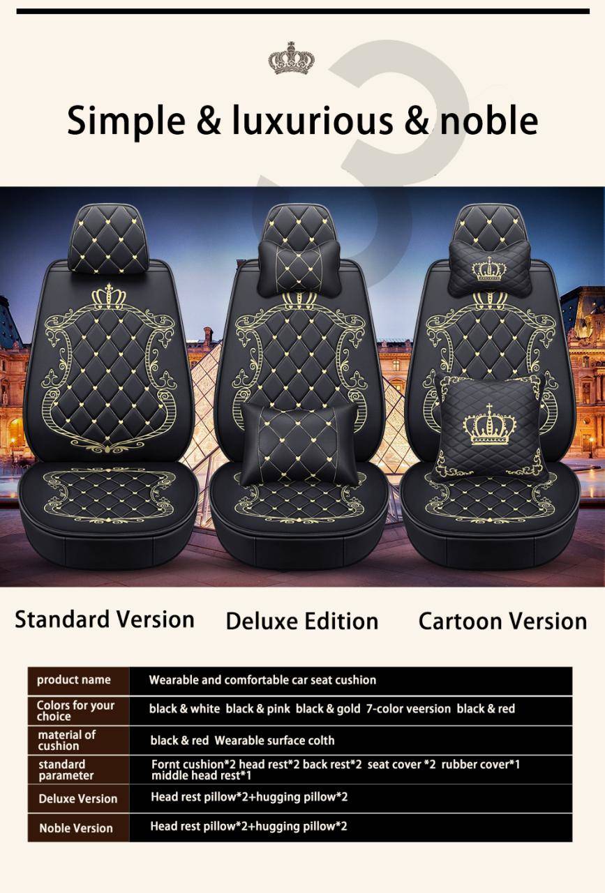 Quality assurance Direct Factory Wholesale Full set PU leather durable universal size car seat cushions & pillow