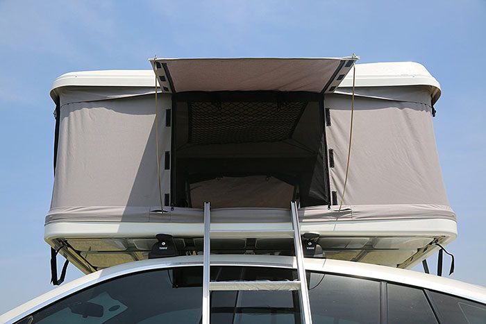 2023 straight hydraulic pneumatic pole camping 1-2 person truck rooftop hard cover car roof tent for off road 4x4 SUV Universal