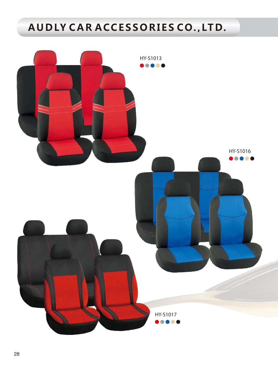 Polyester full set 10pcs covers for car seat 3mm foam fabric universal car seat cover