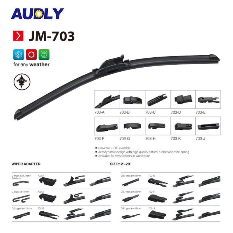 Universal silicon front wiper blade multi-functional with 10 adaptors