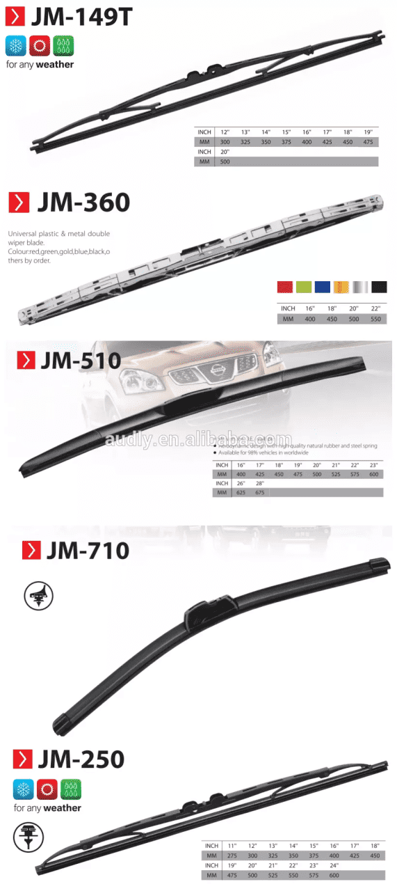 universal factory wholesale automotive silicone rubber wiper blades