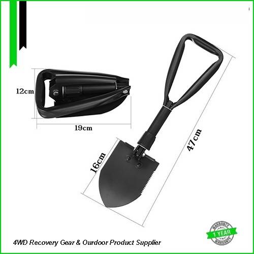 Monster4WD 26" D Handle Round Mouth Spare wheel Mounting Stainless Steel Shovel with Lock