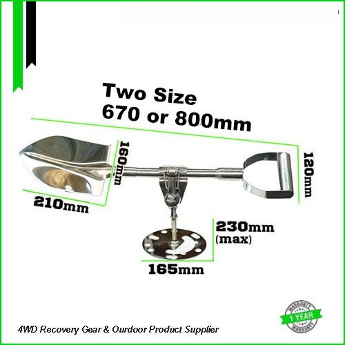 Monster4WD 26" D Handle Round Mouth Spare wheel Mounting Stainless Steel Shovel with Lock