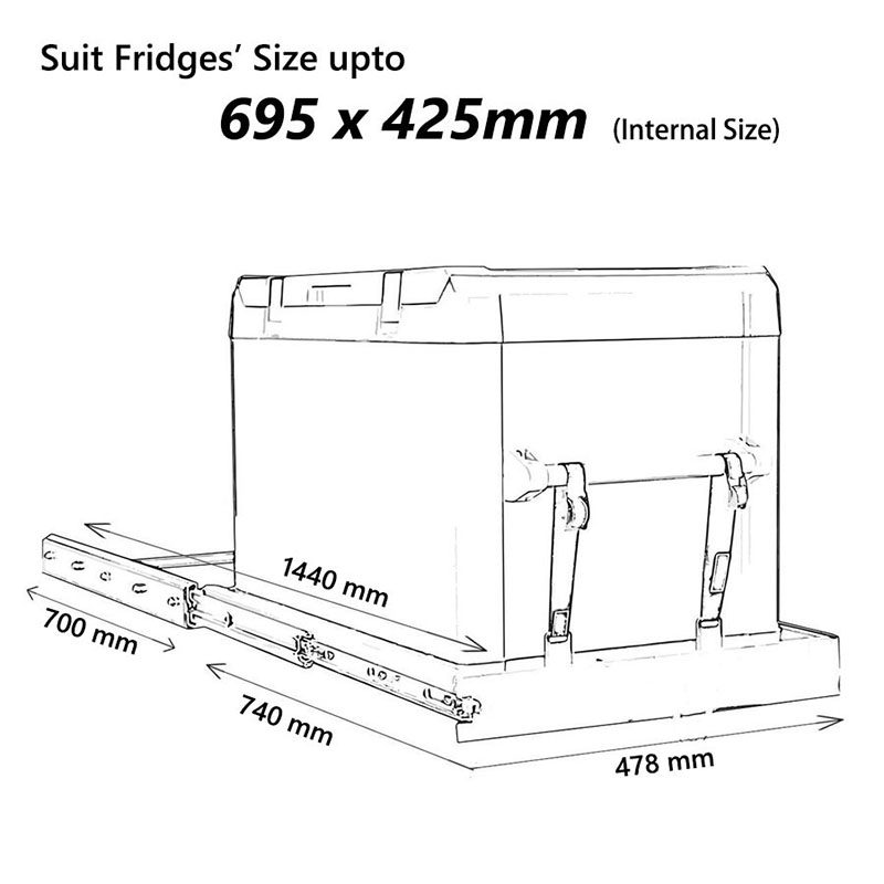 Monster4WD Small Size Lockable 150kgs Fridge Slide