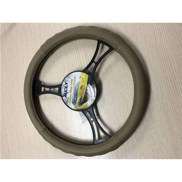 Grey beige black leather steering wheel cover car steering wheel cover cute steering wheel cover