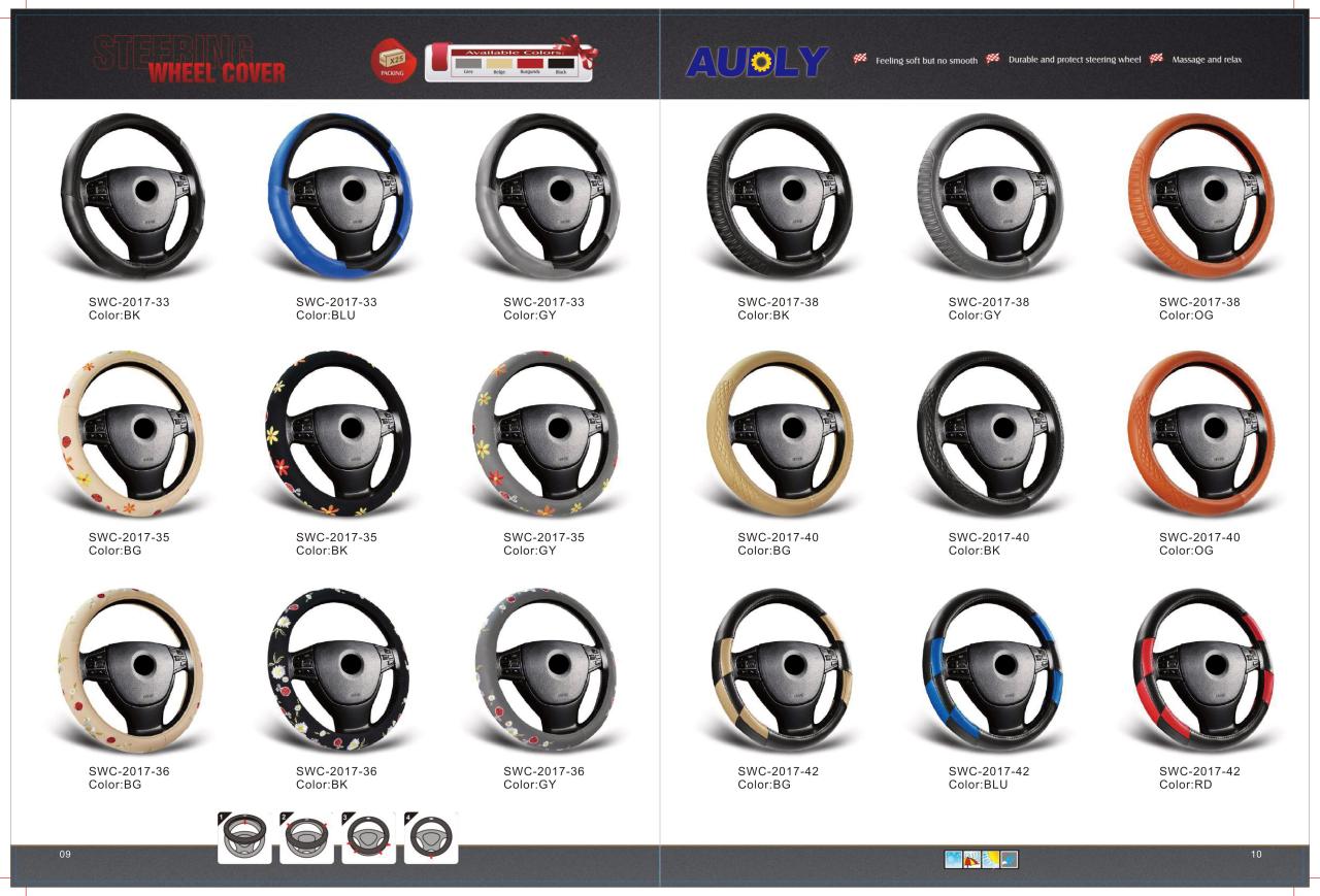 new design  white rubber 39cm steering wheel cover cubre volante  for auto cheap price factory