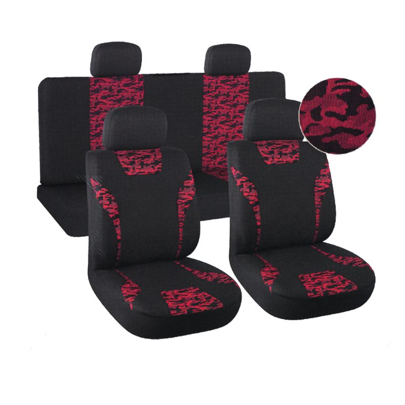 Factory Price Car Seat Cover Sport Design Red Seat Cover All Season Adapt for 90% Car Models Protection of Cars Full Set 25 Days