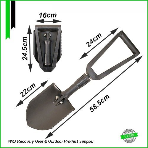 Monster4WD 22" Portable Heavy Duty Nylon Handle Triple Folding Camping Shovel