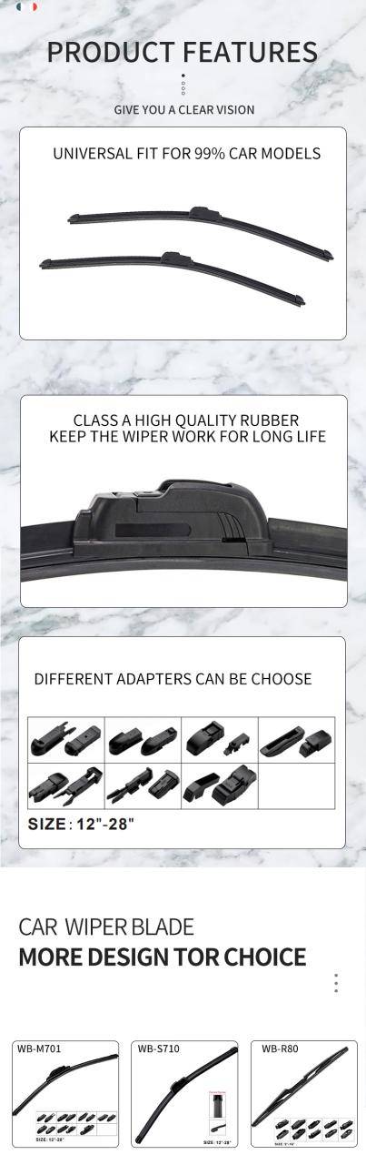 New hot car wiper windshield with rubber strip protective sleeve graphite lubrication 13 adapter car wiper blade