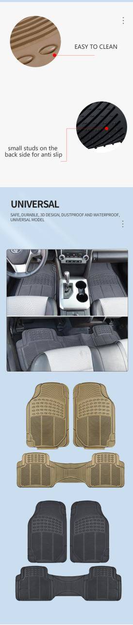 PVC anti-skid foot pad hot sales universal automobile car floor mat wholesale automobile foot pad 3-piece set car mat