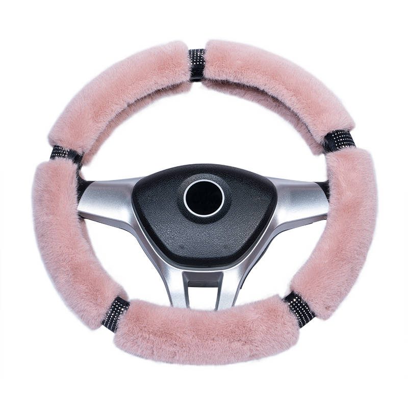 High quality fashion comfortable durable diamond fur custom steering wheel cover