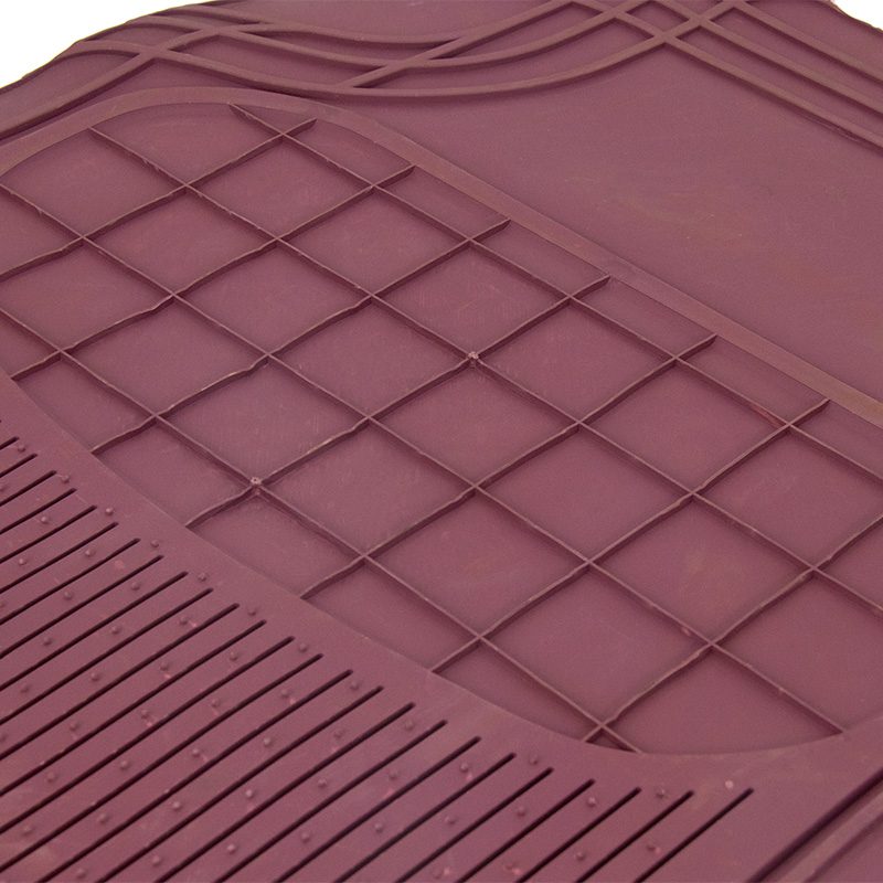 car accessories maroon anti skid car mats 4 pieces universal floor mat