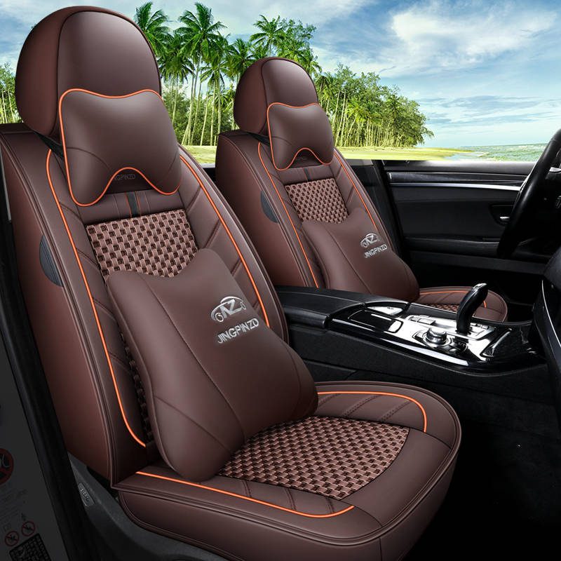 Best selling comfort leather with pillow car seat neck cushion