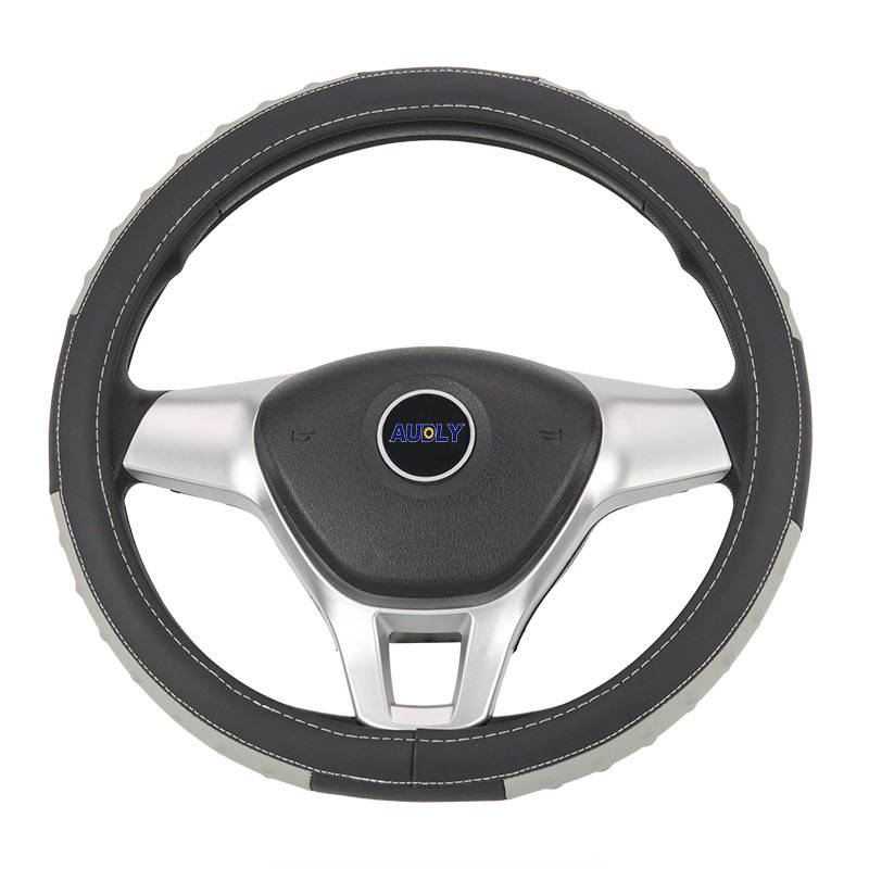 New fashion non-slip sports feel carbon fiber PU PVC all season leather car steering wheel cover