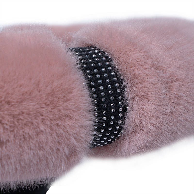 High quality fashion comfortable durable diamond fur custom steering wheel cover