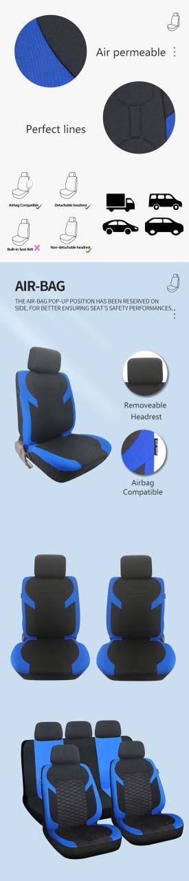 Hot sell car seat covers full set universal economical polyester  Breathable and durable car seat cover