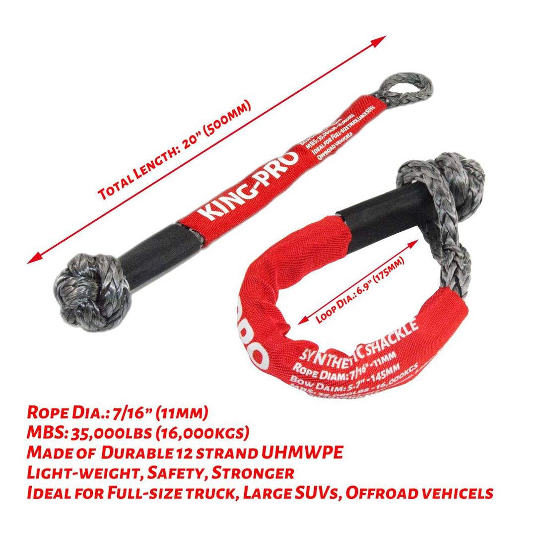 KING-PRO 4x4 Recovery Accessories Synthetic Shackle 7/16"x20" Soft Shackle 35,000lbs Breaking Strength