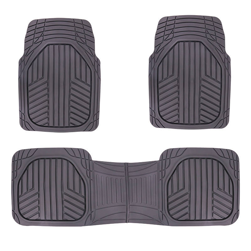 3Pcs Car Floor Mat Front & Rear Liner Waterproof All Weather Universal Mat Black