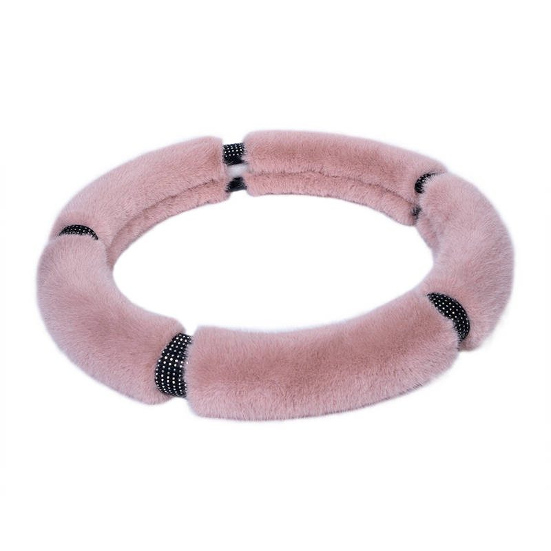 High quality fashion comfortable durable diamond fur custom steering wheel cover