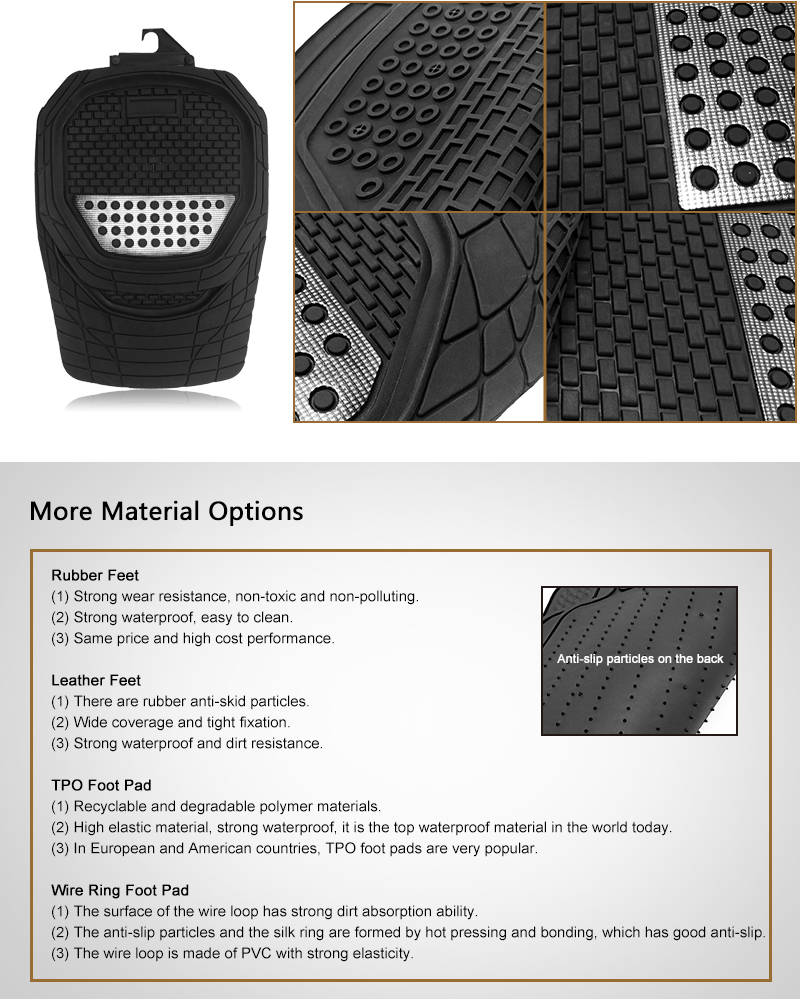 Universal car floor mat anti slip waterproof PVC Aluminum Car Mats